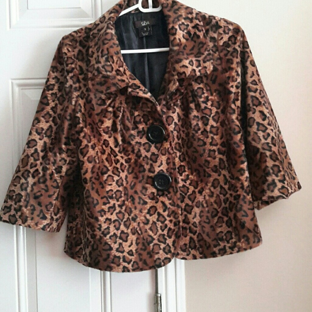 Leopard print short jacket
